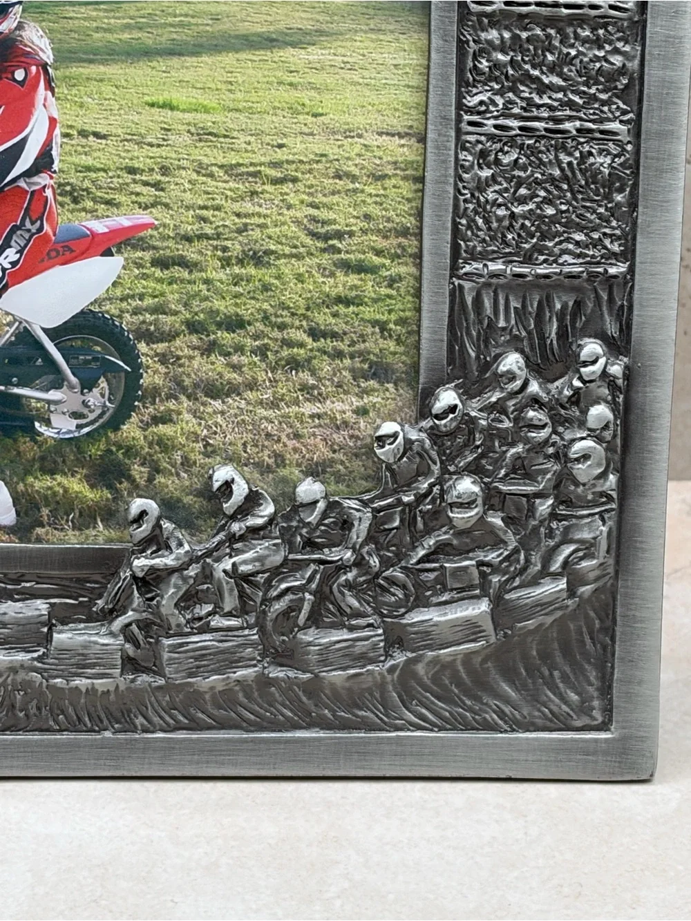 2003 Vintage Off The Hook Heavymetal 4x6 Picture Frame Motocross 3-D